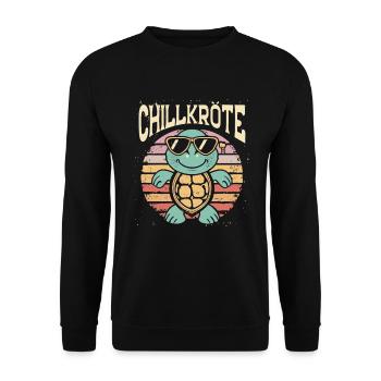 Relaxed turtles Chill toad - Unisex Sweatshirt - black - Front - Alina (178cm) & Michal (187cm)