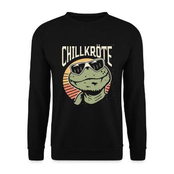 Relaxed turtles Chill toad - Unisex Sweatshirt - black - Front - Alina (178cm) & Michal (187cm)