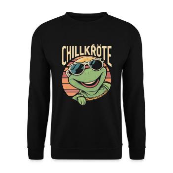 Relaxed turtles Chill toad - Unisex Sweatshirt - black - Front - Alina (178cm) & Michal (187cm)