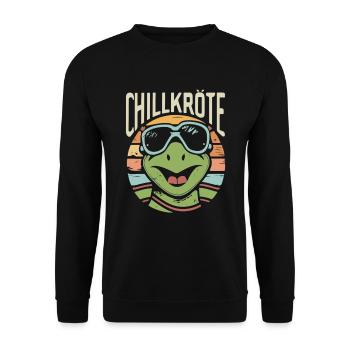 Relaxed Turtle Chill Toad - Unisex Sweatshirt - black - Front - Alina (178cm) & Michal (187cm)