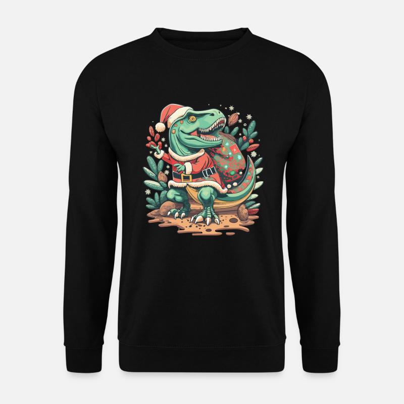 Dinosaurier Trex Weihnachten - Unisex Pullover - Schwarz
