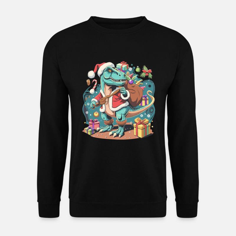 Dinosaurier Trex Weihnachten - Unisex Pullover - Schwarz