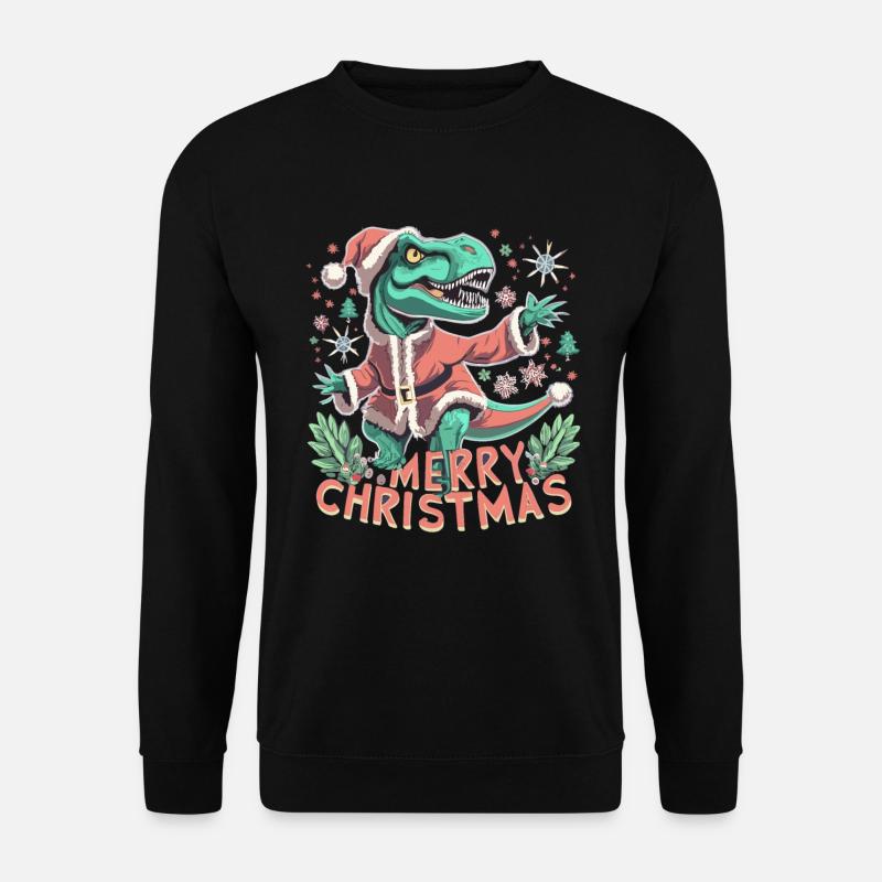 Dinosaur Trex Christmas - Unisex Sweatshirt - black