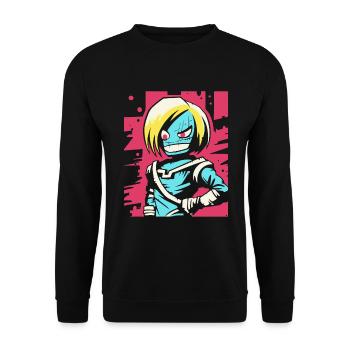 General Zombie Rebel Anime - Unisex Sweatshirt - black - Front - Alina (178cm) & Michal (187cm)