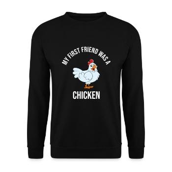Drôle de poulet disant poulet - Sweat-shirt Unisexe - noir - Devant - Alina (178cm) & Michal (187cm)