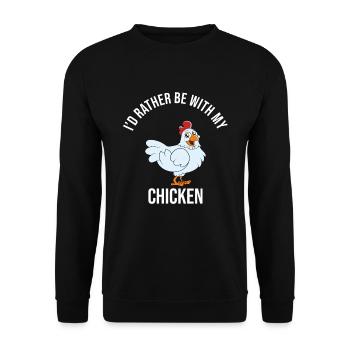 Drôle de poulet disant poulet - Sweat-shirt Unisexe - noir - Devant - Alina (178cm) & Michal (187cm)