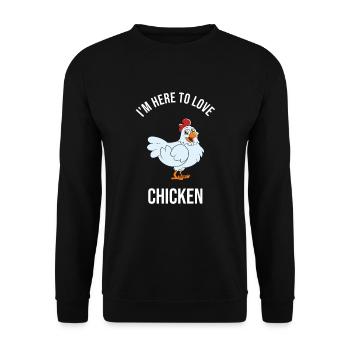 Drôle de poulet disant poulet - Sweat-shirt Unisexe - noir - Devant - Alina (178cm) & Michal (187cm)