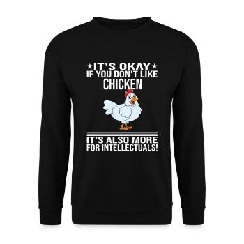 Drôle de poulet disant poulet - Sweat-shirt Unisexe - noir - Devant - Alina (178cm) & Michal (187cm)