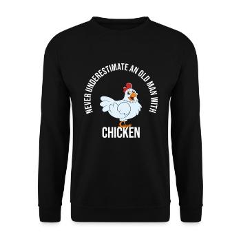 Drôle de poulet disant poulet - Sweat-shirt Unisexe - noir - Devant - Alina (178cm) & Michal (187cm)