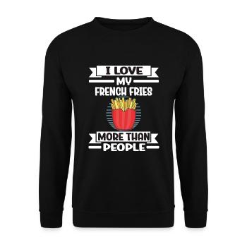 Frites amusantes Frites drôles - Sweat-shirt Unisexe - noir - Devant - Alina (178cm) & Michal (187cm)