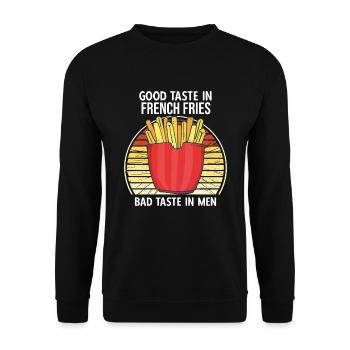 Frites amusantes Frites drôles - Sweat-shirt Unisexe - noir - Devant - Alina (178cm) & Michal (187cm)