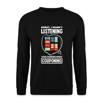 Funny Extreme Couponing Coupon Gift - Unisex Sweatshirt - black - Front - Alina (178cm) & Michal (187cm)