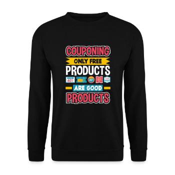 Funny Extreme Couponing Coupon Gift - Unisex Sweatshirt - black - Front - Alina (178cm) & Michal (187cm)