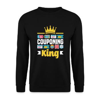 Lustiges Extrem Couponing Coupon Geschenk - Unisex Pullover - Schwarz - Vorne - Alina (178cm) & Michal (187cm)