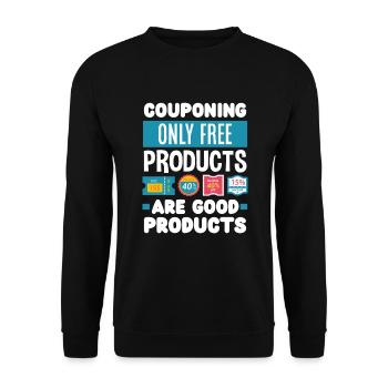 Lustiges Extrem Couponing Coupon Geschenk - Unisex Pullover - Schwarz - Vorne - Alina (178cm) & Michal (187cm)