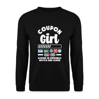 Funny Extreme Couponing Coupon Gift - Unisex Sweatshirt - black - Front - Alina (178cm) & Michal (187cm)