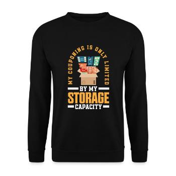 Lustiges Extrem Couponing Coupon Geschenk - Unisex Pullover - Schwarz - Vorne - Alina (178cm) & Michal (187cm)