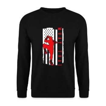 Muay Thai Boxing - Unisex Pullover - Schwarz - Vorne - Alina (178cm) & Michal (187cm)