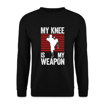Muay Thai Boxing - Unisex Pullover - Schwarz - Vorne - Alina (178cm) & Michal (187cm)