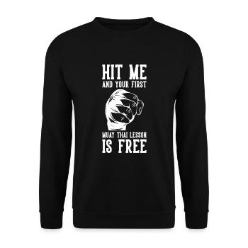 Muay Thai Boxe - Sweat-shirt Unisexe - noir - Devant - Alina (178cm) & Michal (187cm)