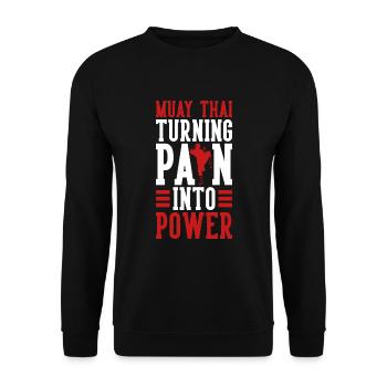 Muay Thai Boxe - Sweat-shirt Unisexe - noir - Devant - Alina (178cm) & Michal (187cm)