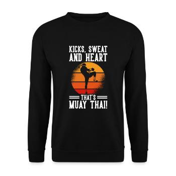 Muay Thai Boxe - Sweat-shirt Unisexe - noir - Devant - Alina (178cm) & Michal (187cm)