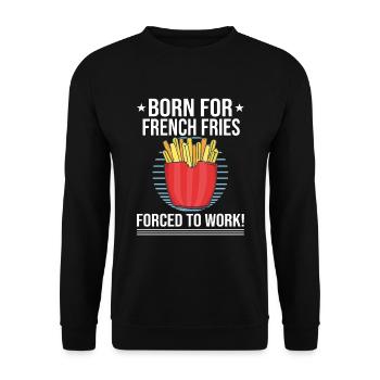 Frites amusantes Frites drôles - Sweat-shirt Unisexe - noir - Devant - Alina (178cm) & Michal (187cm)