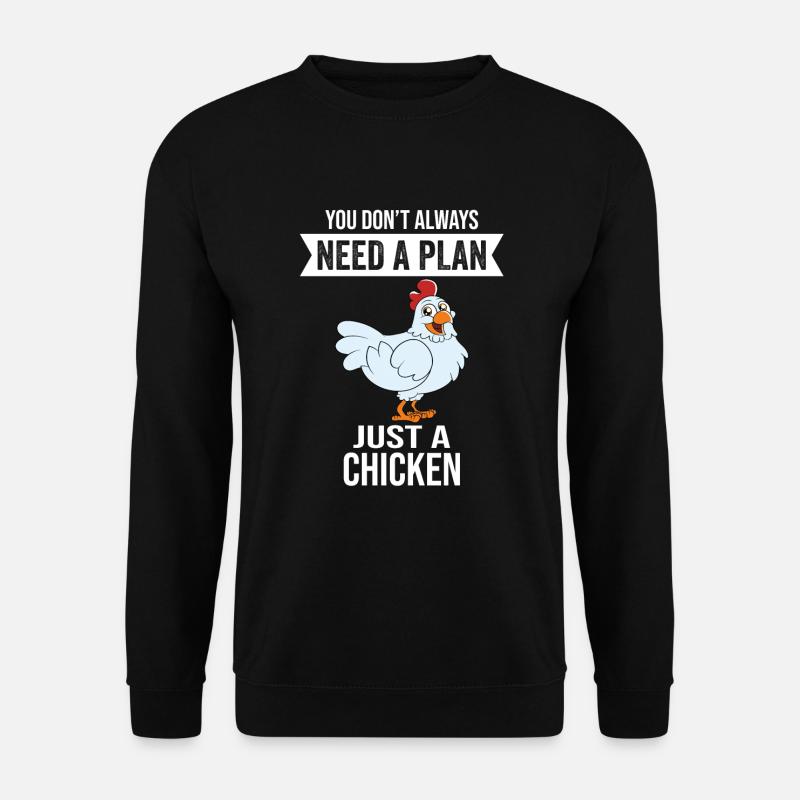 Lustiger Hühner Spruch Huhn - Unisex Pullover - Schwarz