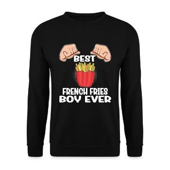 Frites amusantes Frites drôles - Sweat-shirt Unisexe - noir - Devant - Alina (178cm) & Michal (187cm)