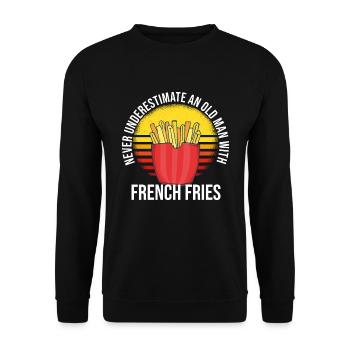 Frites amusantes Frites drôles - Sweat-shirt Unisexe - noir - Devant - Alina (178cm) & Michal (187cm)