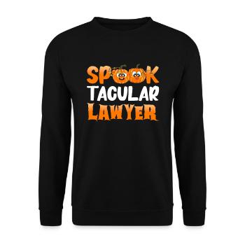 Lawyer Halloween Pumpkin - Unisex Sweatshirt - black - Front - Alina (178cm) & Michal (187cm)