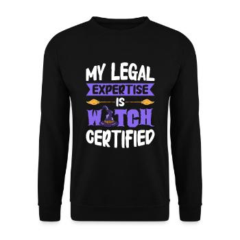 Lawyer Halloween Pumpkin - Unisex Sweatshirt - black - Front - Alina (178cm) & Michal (187cm)