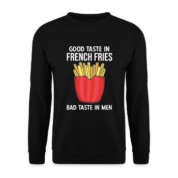 Frites amusantes Frites drôles - Sweat-shirt Unisexe - noir - Devant - Alina (178cm) & Michal (187cm)