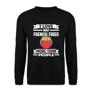 Funny Fries Funny French Fries - Unisex Sweatshirt - black - Front - Alina (178cm) & Michal (187cm)