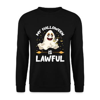 Lawyer Halloween Pumpkin - Unisex Sweatshirt - black - Front - Alina (178cm) & Michal (187cm)