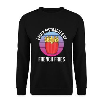 Frites amusantes Frites drôles - Sweat-shirt Unisexe - noir - Devant - Alina (178cm) & Michal (187cm)