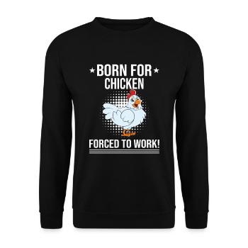Drôle de poulet disant poulet - Sweat-shirt Unisexe - noir - Devant - Alina (178cm) & Michal (187cm)