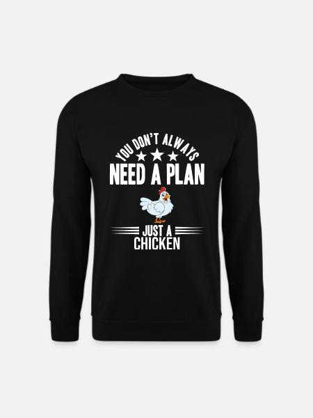 Lustiger Hühner Spruch Huhn - Unisex Pullover - Schwarz