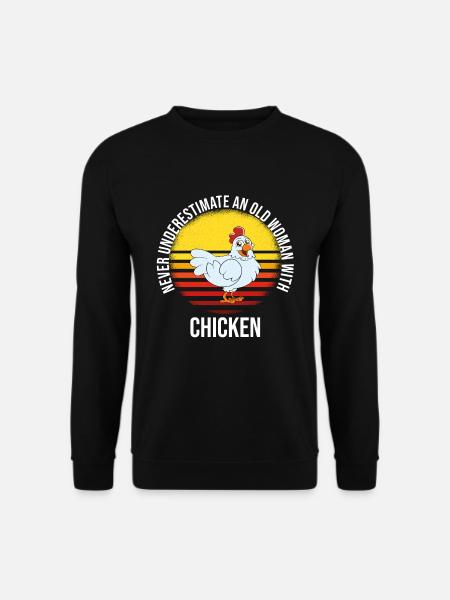 Funny Chicken Saying Chicken - Unisex Sweatshirt - black