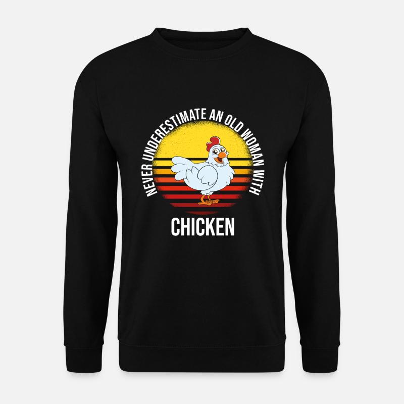 Lustiger Hühner Spruch Huhn - Unisex Pullover - Schwarz