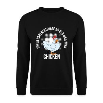 Drôle de poulet disant poulet - Sweat-shirt Unisexe - noir - Devant - Alina (178cm) & Michal (187cm)