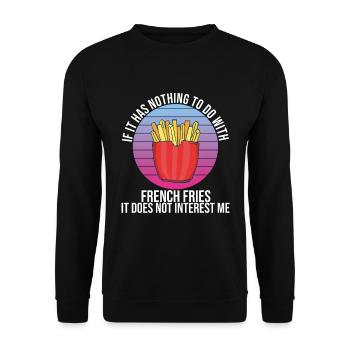 Lustige Pommes Lustig French Fries - Unisex Pullover - Schwarz - Vorne - Alina (178cm) & Michal (187cm)