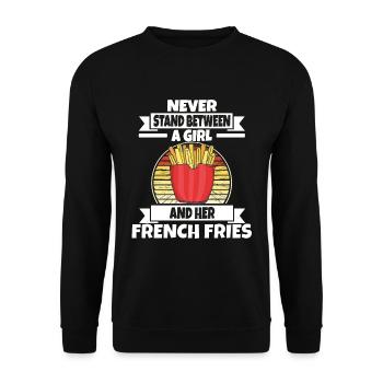 Frites amusantes Frites drôles - Sweat-shirt Unisexe - noir - Devant - Alina (178cm) & Michal (187cm)