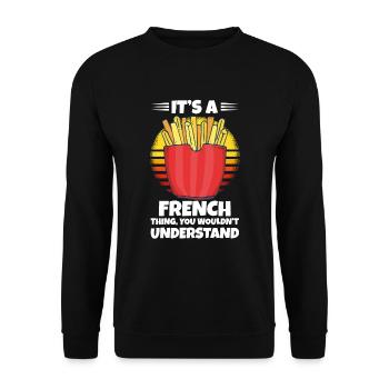 Frites amusantes Frites drôles - Sweat-shirt Unisexe - noir - Devant - Alina (178cm) & Michal (187cm)