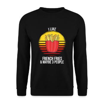 Frites amusantes Frites drôles - Sweat-shirt Unisexe - noir - Devant - Alina (178cm) & Michal (187cm)