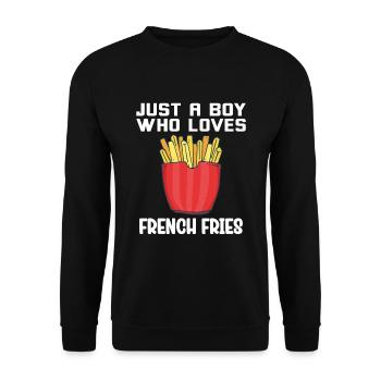 Funny Fries Funny French Fries - Unisex Sweatshirt - black - Front - Alina (178cm) & Michal (187cm)