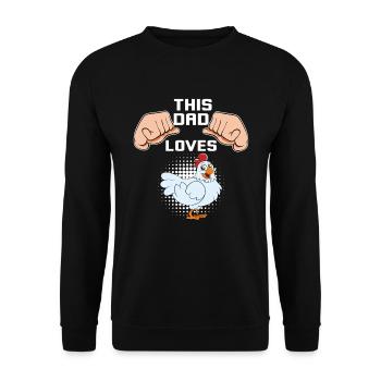 Lustiger Hühner Spruch Huhn - Unisex Pullover - Schwarz - Vorne - Alina (178cm) & Michal (187cm)
