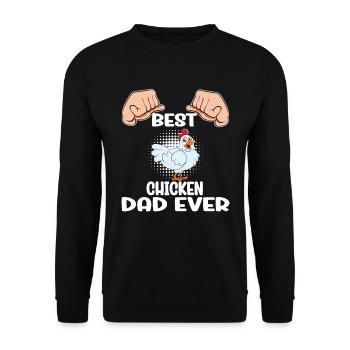 Funny Chicken Saying Chicken - Unisex Sweatshirt - black - Front - Alina (178cm) & Michal (187cm)