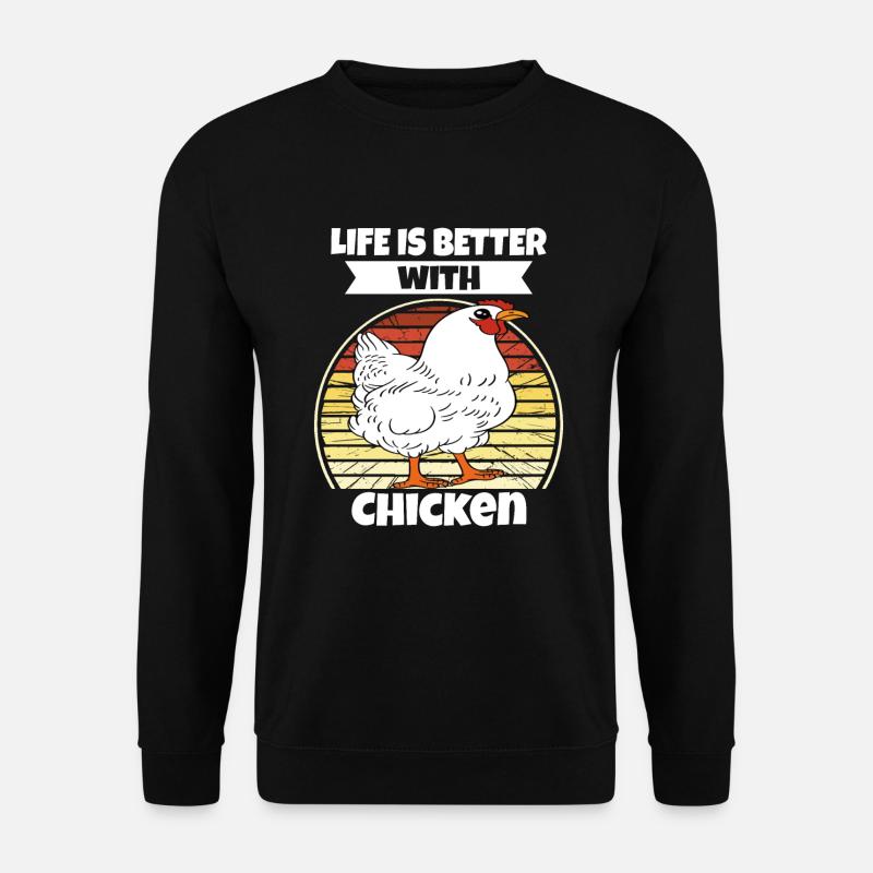 Funny Chicken Saying Chicken - Unisex Sweatshirt - black