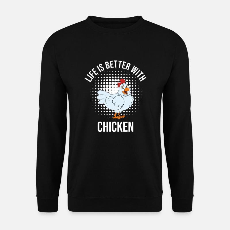 Funny Chicken Saying Chicken - Unisex Sweatshirt - black